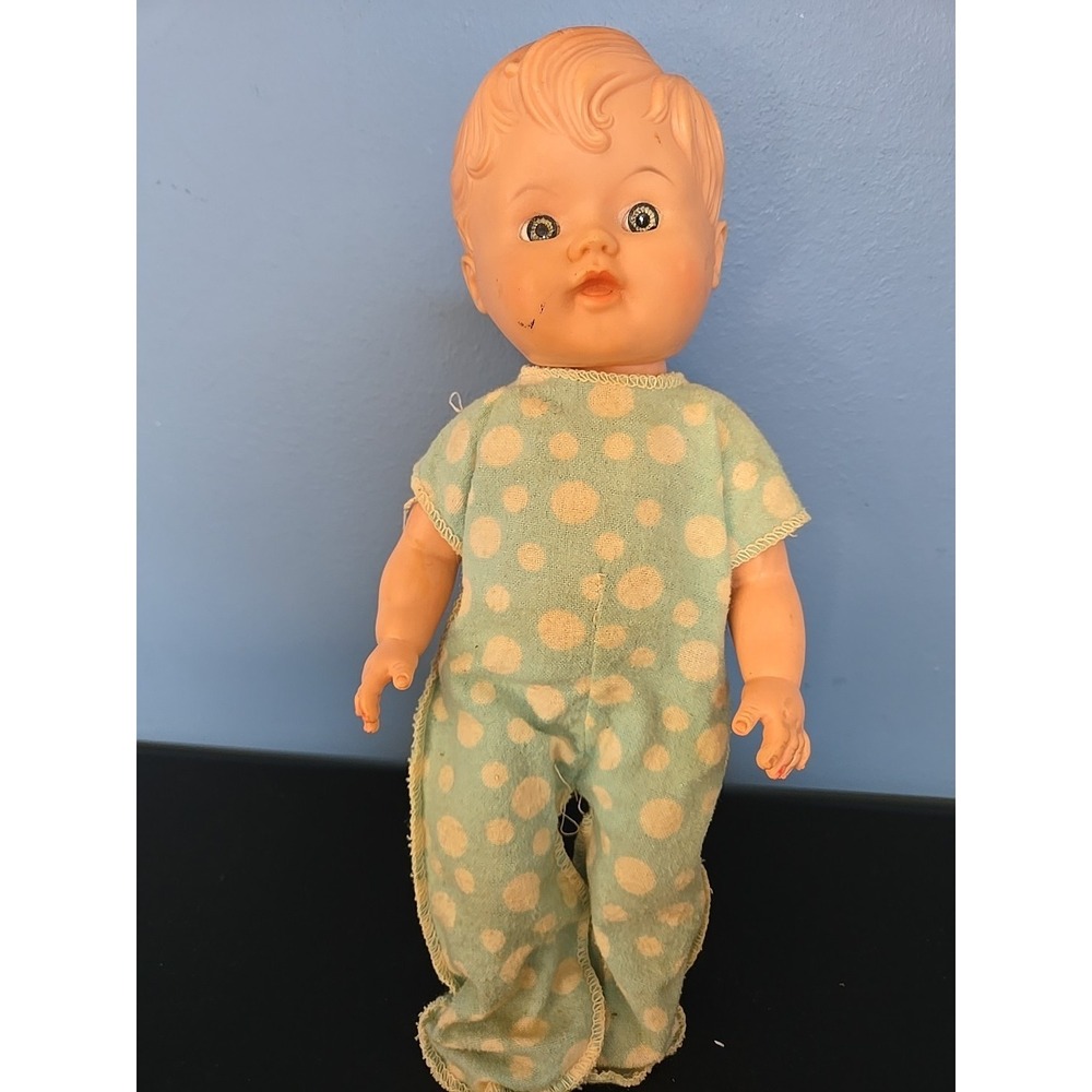 Vintage Kaysam Baby Doll 12" Boy or Girl Molded Hair 1960s‎ Childs Toy